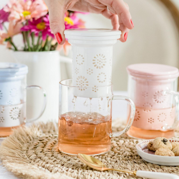 Taza de vidrio con Filtro Cerámica Colores ERV 500ml