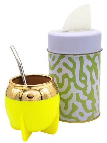 Pack Yerbatero Anymate Dispensador Con Mate y Bombilla