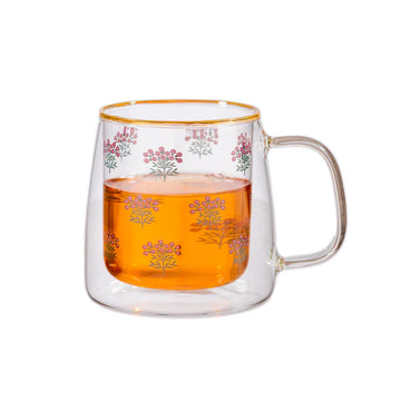 Taza Adagio Doble Vidrio 400ml Purple Bouquet