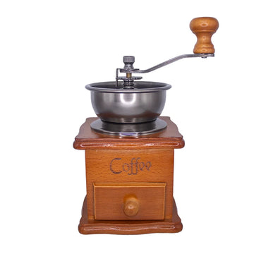 Molinillo de Café Manual Con Base de Madera