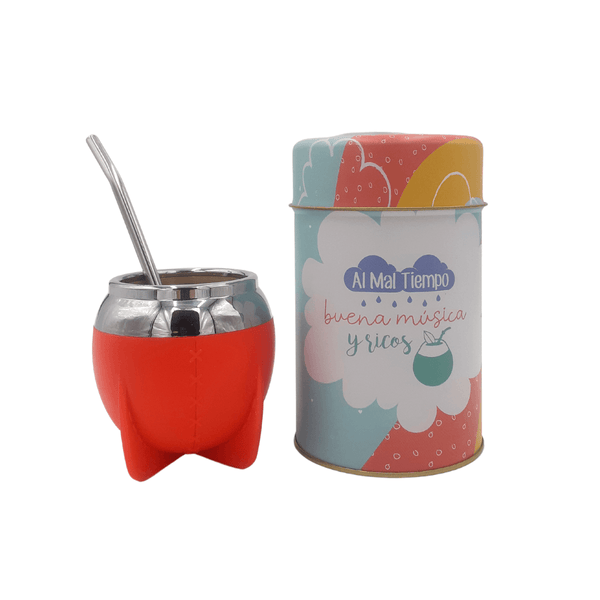 Pack Yerbatero Anymate Dispensador Con Mate y Bombilla
