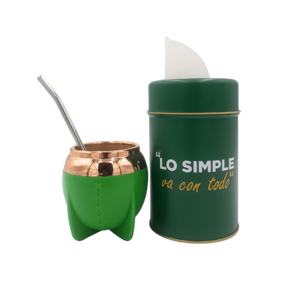 Pack Yerbatero Anymate Dispensador Con Mate y Bombilla