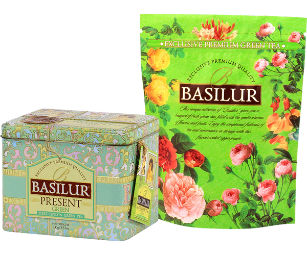Té Verde Fresas Rosas y Arándanos Basilur Present Green 100g