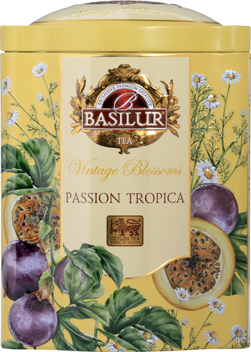 Lata Basilur té verde vintage blossom passion tropical 20 pirámides