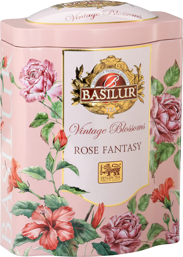 Lata Té Verde Basilur Vintage Blossom Rose Fantasy 20B