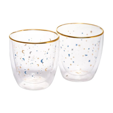 Set Vasos Doble Vidrio Estrellas Azules Adagio 250ml