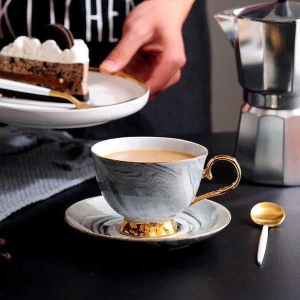 Taza marmolada con plato 230ml