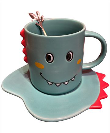 Taza Dinosaurio con Plato y Cuchara 350 ml