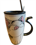 Mug Gato con Cuchara y Bombilla