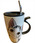 Mug Gato con Cuchara y Bombilla