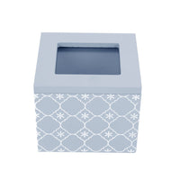 CAJA DE TE 1 COMPARTIMENTO HOMEWELL GRIS CON BLANCO 8*9*7
