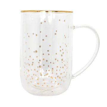 Mug Adagio Bhoro Doble Vidrio Estrellas 470ml