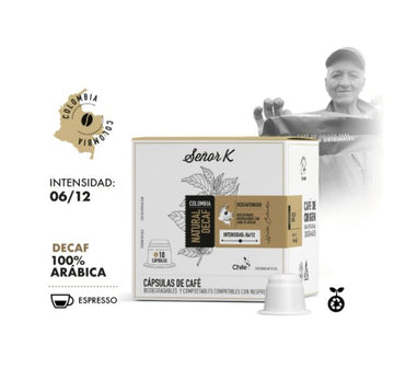 Cápsulas de Café Señor K Colombia Natural Decaf