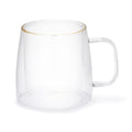 Taza Adagio Doble Vidrio Borde Dorado 400 ml