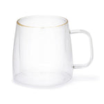 Taza Adagio Doble Vidrio Borde Dorado 400 ml