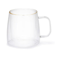 Taza Adagio Doble Vidrio Borde Dorado 400 ml